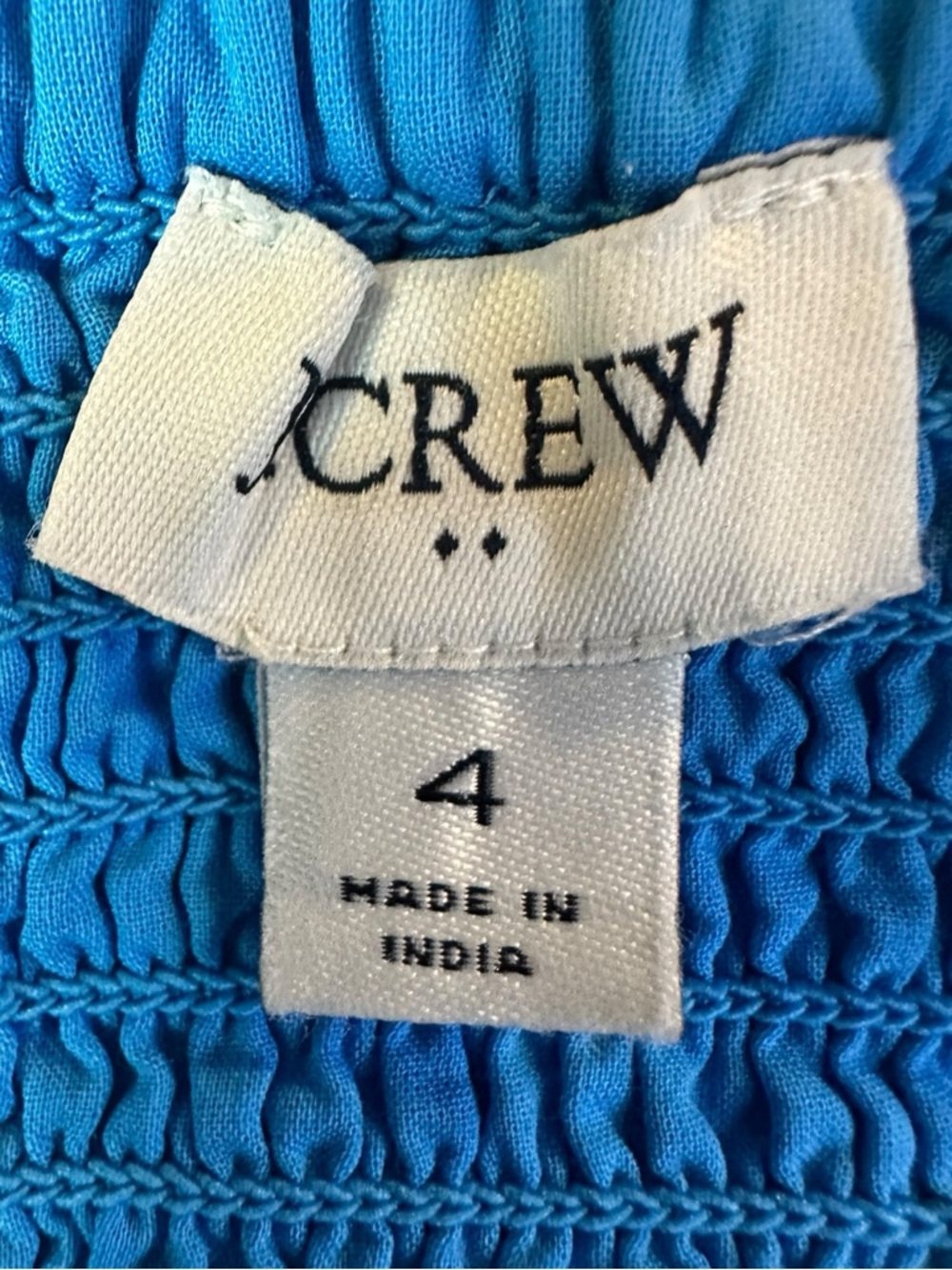 J.Crew Dainty Cottage Smocked Tiered Midi Dress Size 4 Bohemian 70s Block Print - Picture 7 of 10